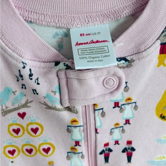 Hanna Andersson Footies 12 days of Christmas zippy one piece footed Pajamas 2T - Picture 4 of 7